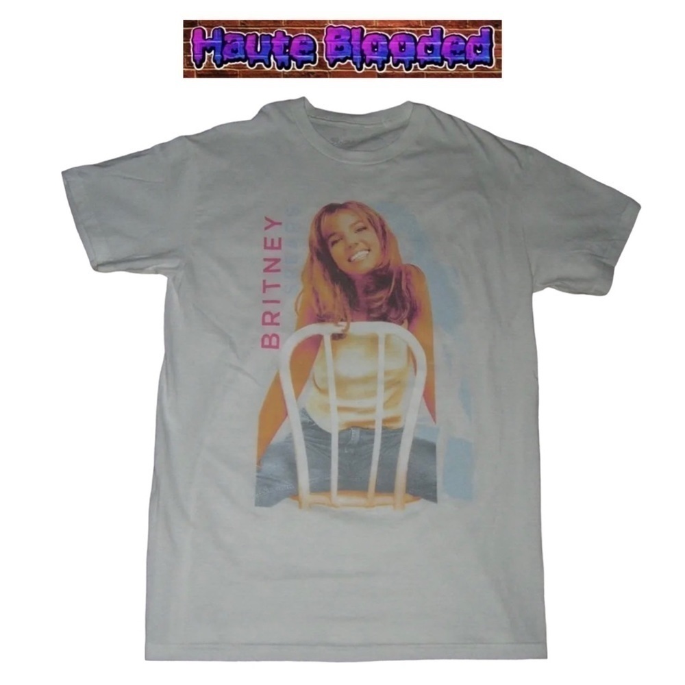 y2k Style 90's Britney Spears Princess Of Pop Music Concert Chair Tee Shirt NWT